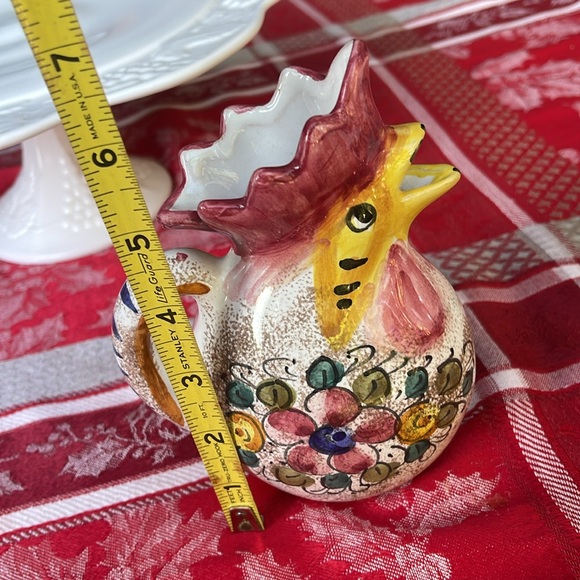 Vintage Italian Firenze Ceramic Rooster Chicken Pitcher mug - Picture 10 of 12